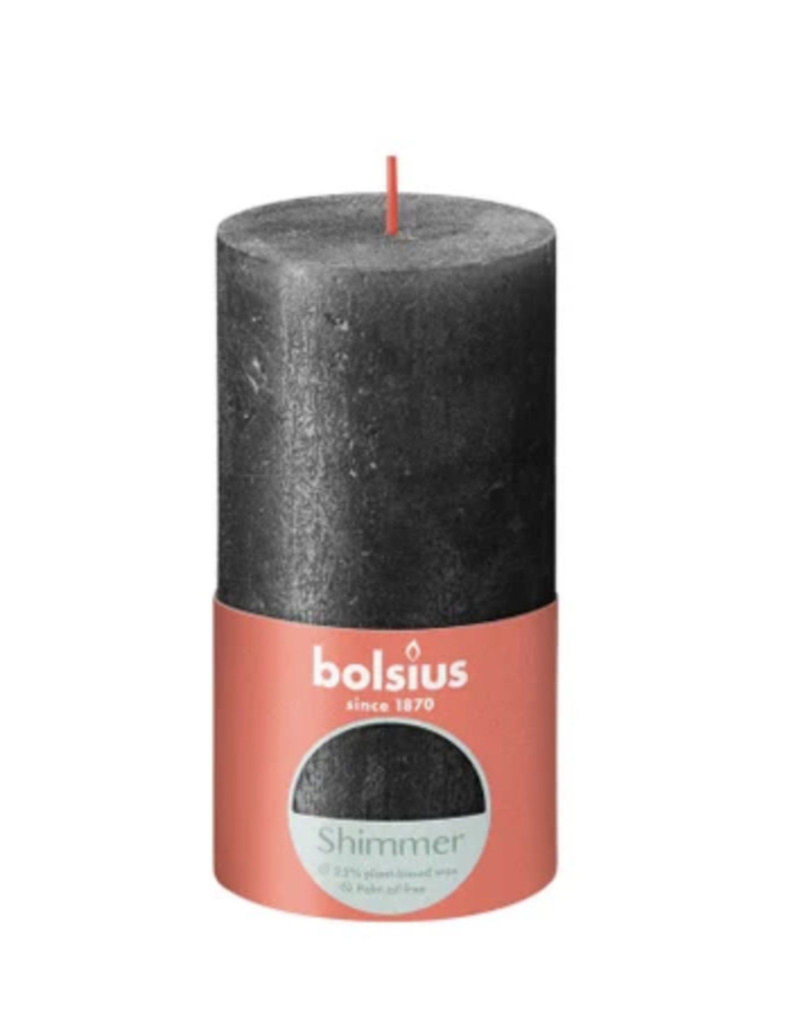 BOLSIUS Bolsius stompkaars Rustiek Shimmer antraciet 60 uur D 6,8 H 13 cm