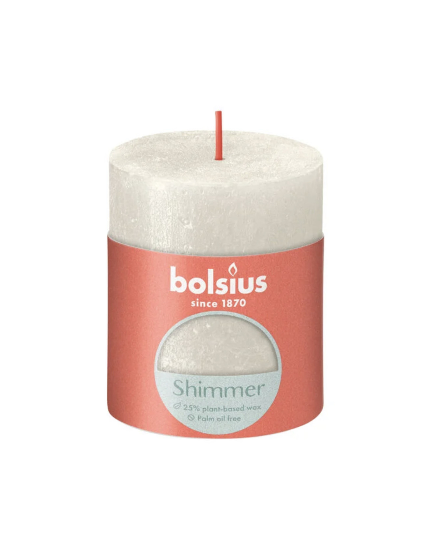 BOLSIUS Bolsius stompkaars Rustiek Shimmer wit 35 uur D 6,8 H 8 cm