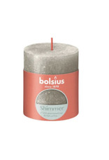BOLSIUS Bolsius stompkaars Rustiek Shimmer zilver 35 uur D 6,8 H 8 cm