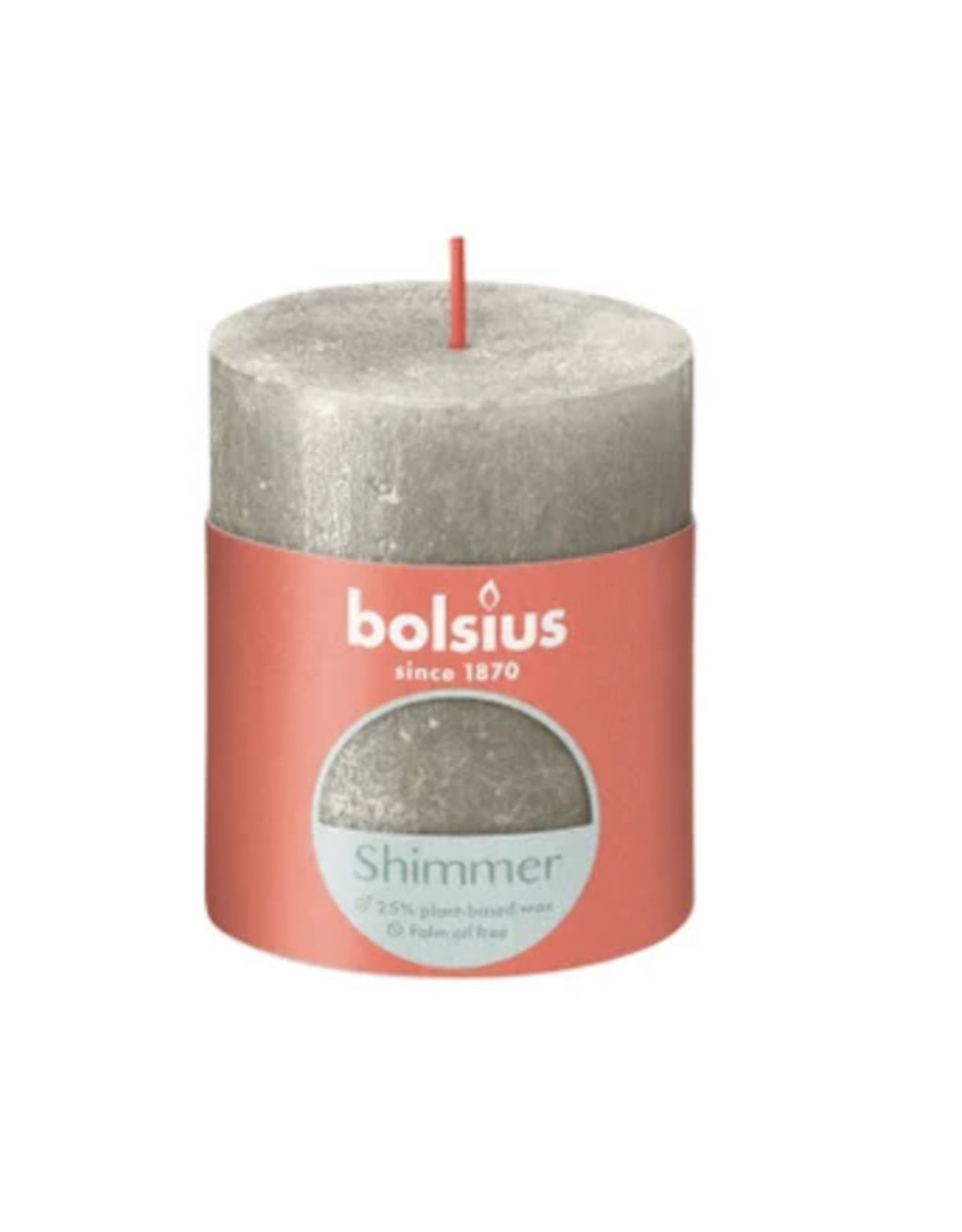 BOLSIUS Bolsius stompkaars Rustiek Shimmer zilver 35 uur D 6,8 H 8 cm