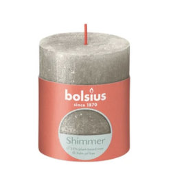 BOLSIUS Bolsius stompkaars Rustiek Shimmer zilver 35 uur D 6,8 H 8 cm