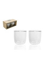 GUSTA Glas koffie/thee dubbelwandig 250 ml - 2 stuks - FIKA