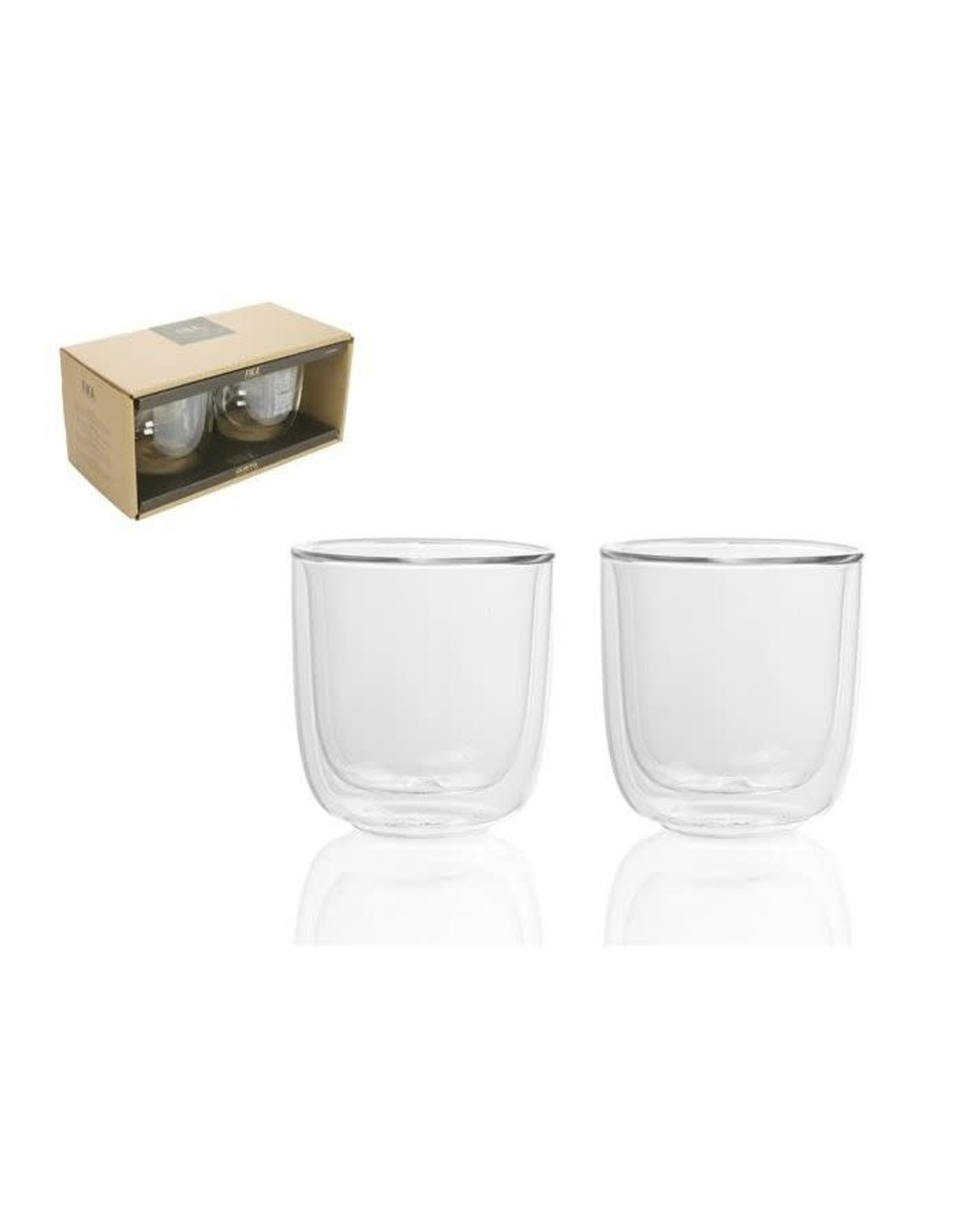 GUSTA Glas koffie/thee dubbelwandig 250 ml - 2 stuks - FIKA