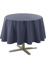 WICOTEX Donkerblauw tafelkleed van polyester rond 180 cm - Tafellakens