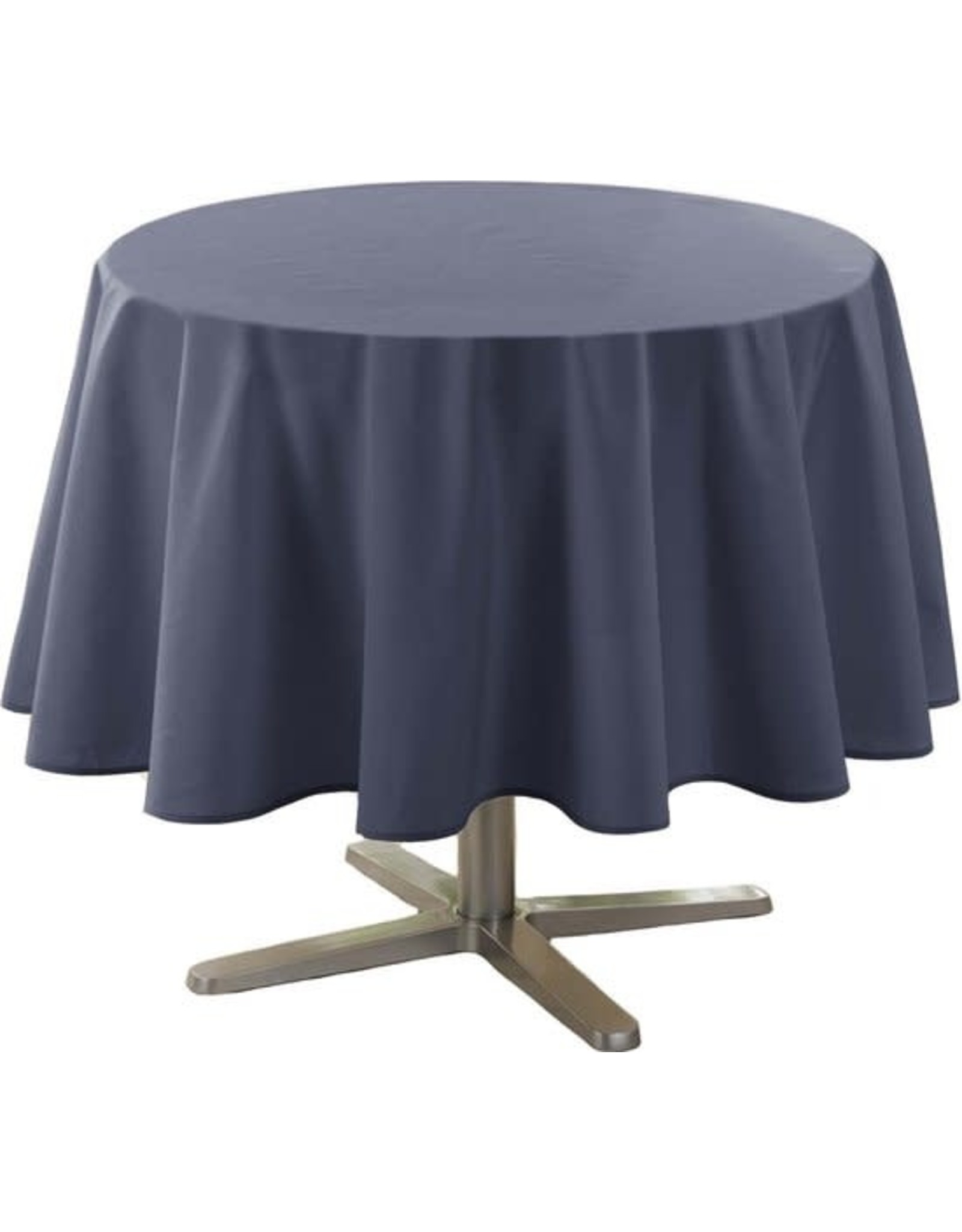 WICOTEX Donkerblauw tafelkleed van polyester rond 180 cm - Tafellakens