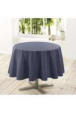 WICOTEX Donkerblauw tafelkleed van polyester rond 180 cm - Tafellakens