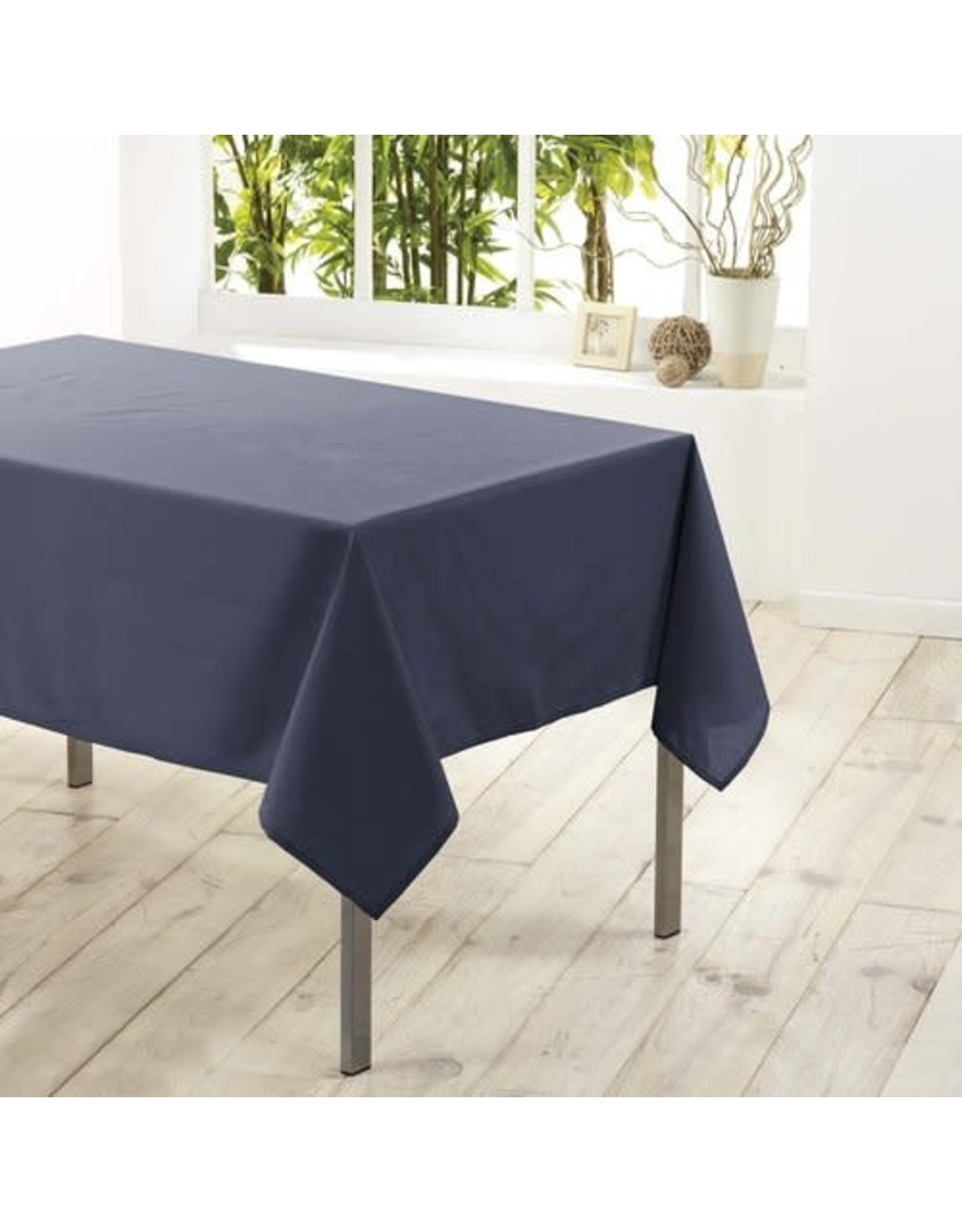 WICOTEX Donkerblauw tafelkleed van polyester met formaat 140 x 200 cm