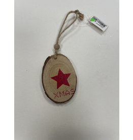 MERKLOOS KERSTBOOM HANGER HOUT MET STER EN XMAS