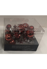 L.DAKE EN ZN VERLICHTING GUIRLANDE MET BAL & STER 20 LED ASSORTIE ROOD