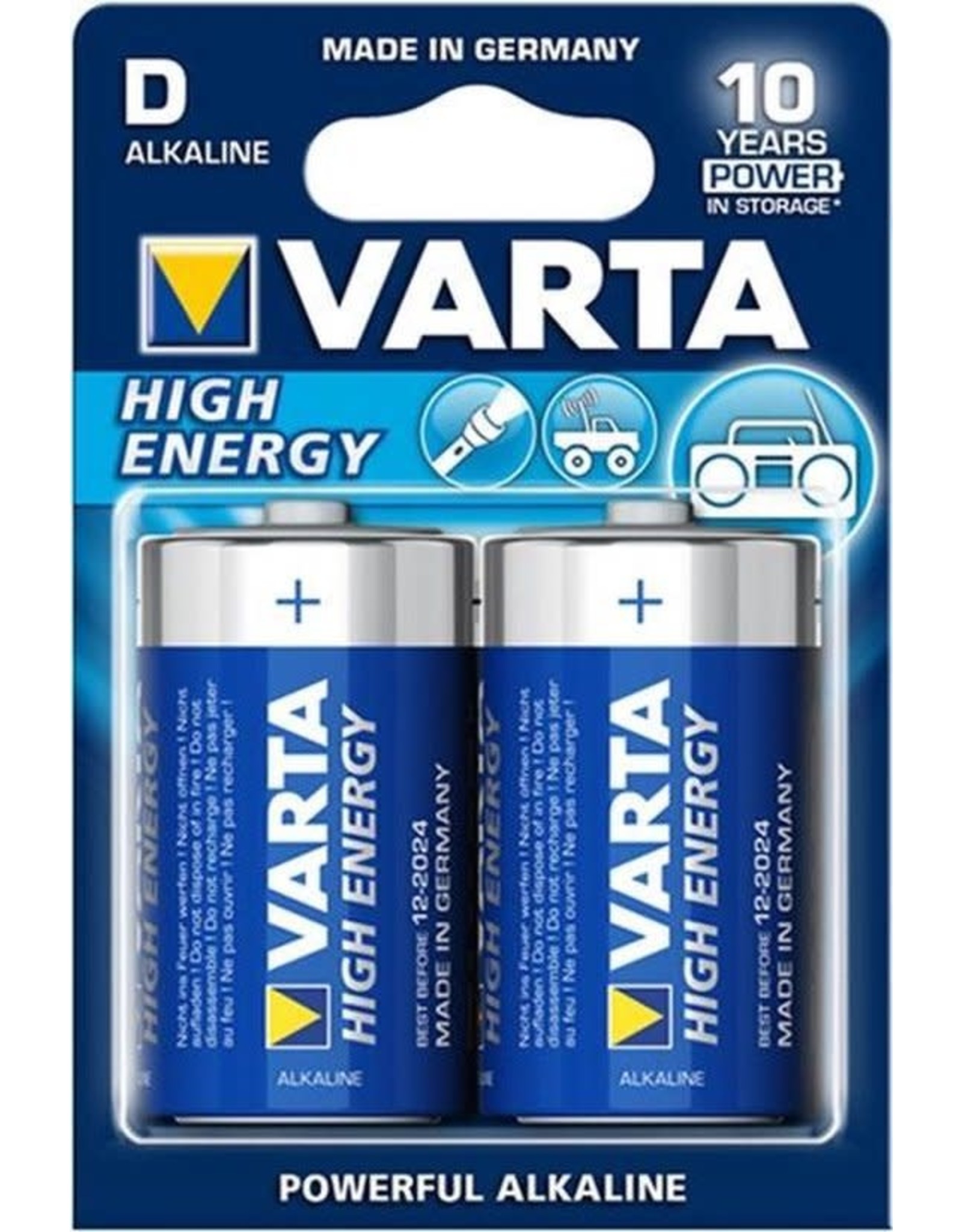 VARTA Varta Longlife Power D Batterijen - High Energy Alkaline - 2 Stuks