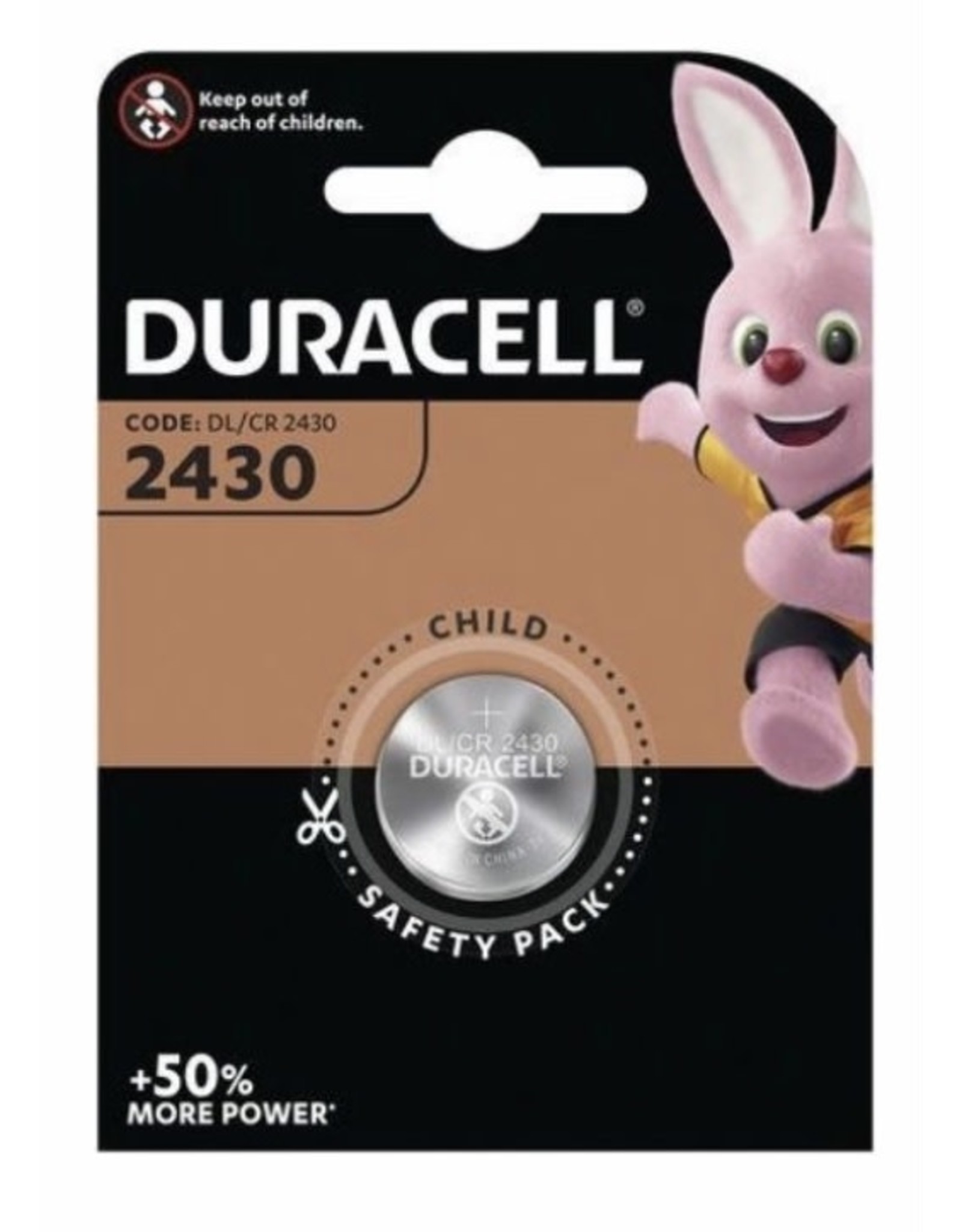 DURACELL Batterij Duracell knoopcel 1xCR2430 lithium Ø24mm 3V-280mAh