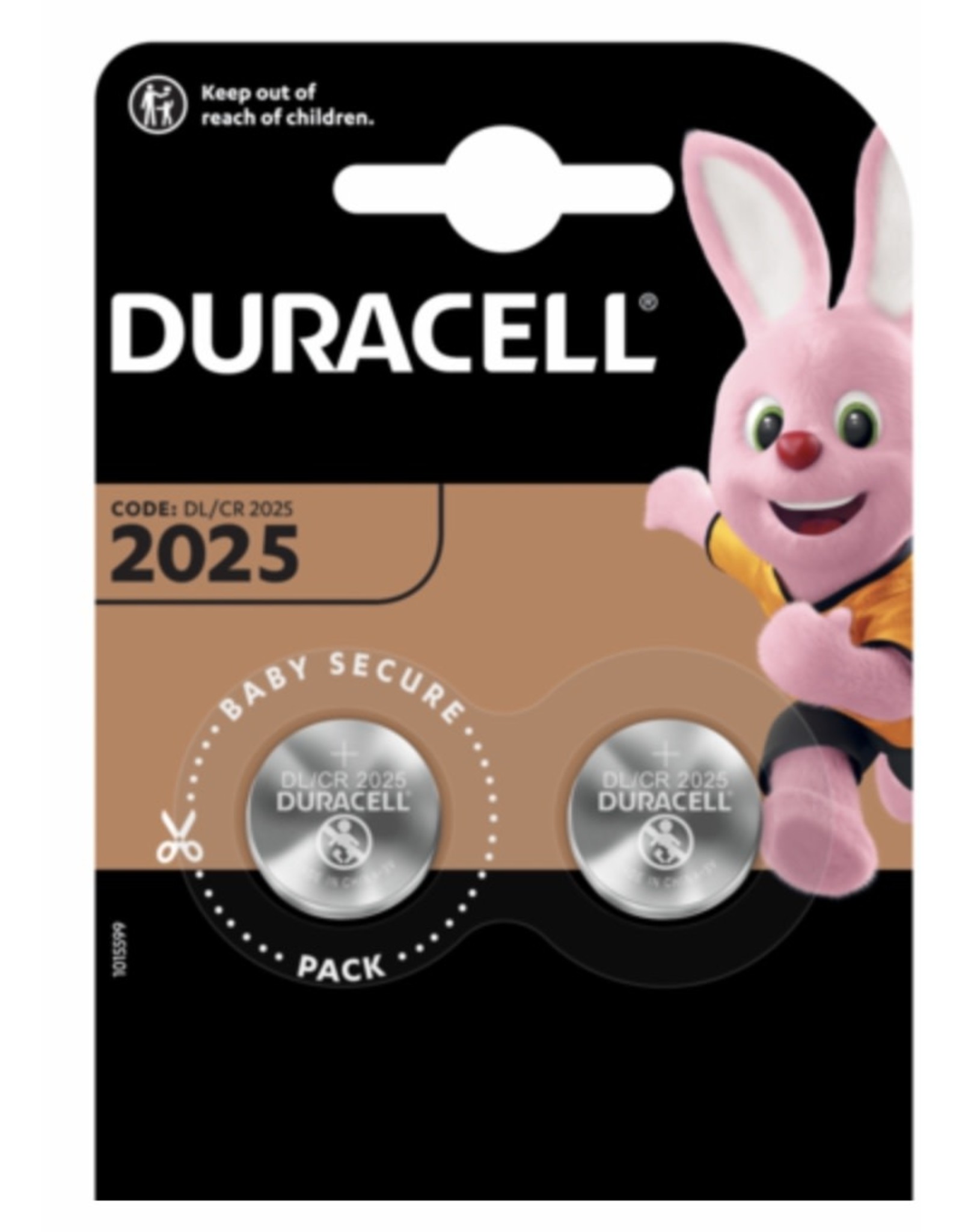 DURACELL Batterij Duracell Specialty 2025 Lithium-knoopcelbatterij 3V 2 stuks