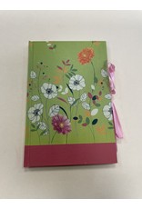 PAPER-CRAFT Notitie boekje groen met bloemen