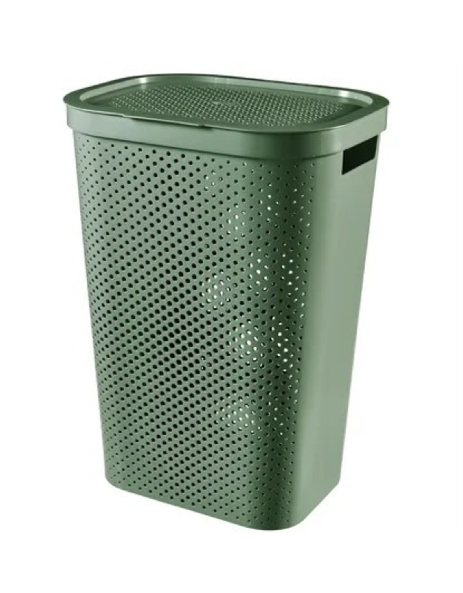 CURVER Curver Infinity Dots Recyceld Wasmand met deksel - 60L - Groen