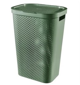 CURVER Curver Infinity Dots Recyceld Wasmand met deksel - 60L - Groen