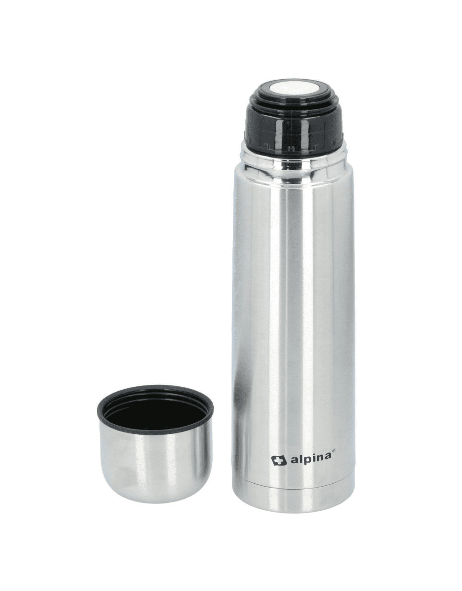 ALPINA Alpina Thermosfles - Dubbelwandig - 750 ml - Incl. Beker - Roestvrij Staal