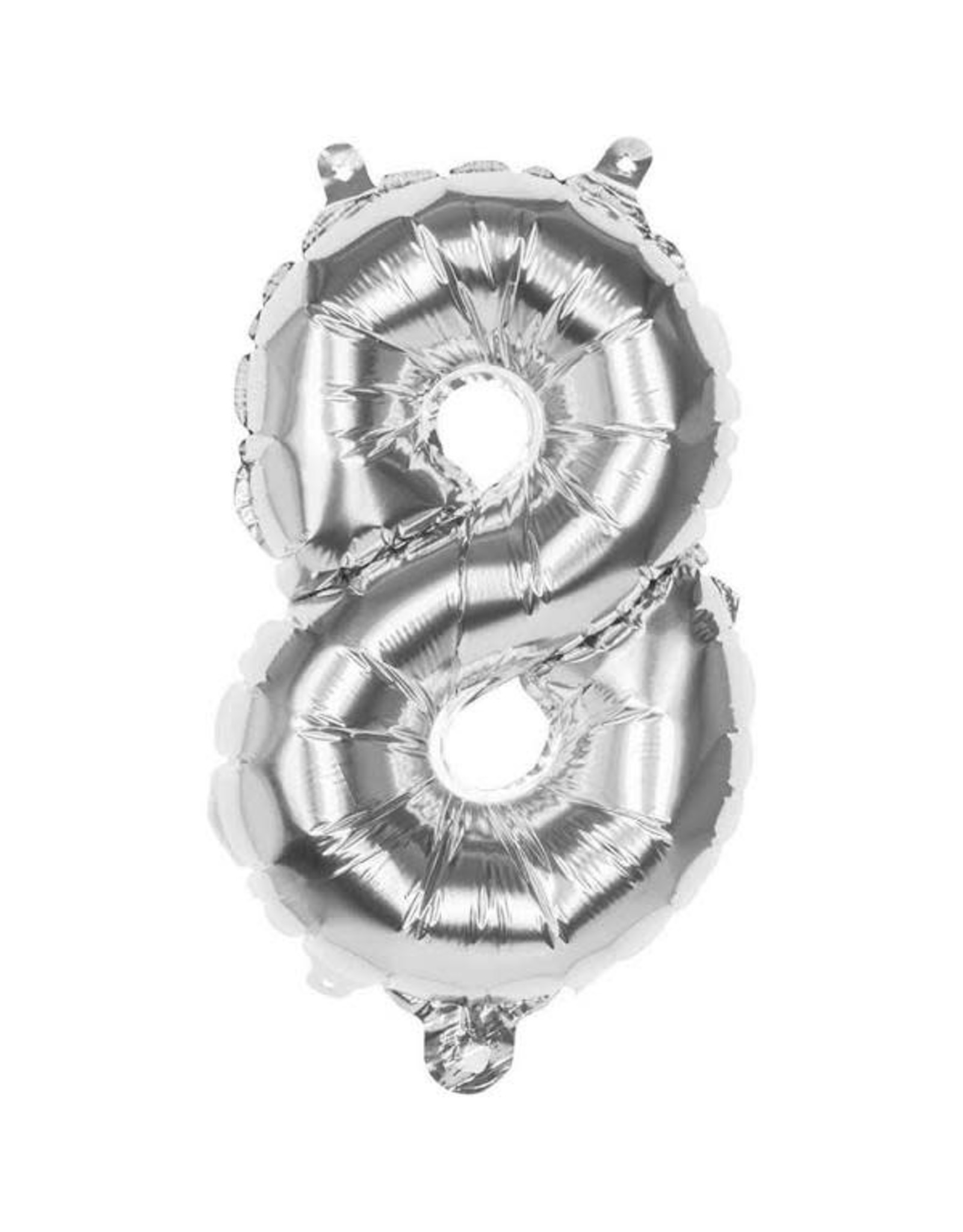 BOLAND Folieballon Cijfer 8 Zilver 36 cm