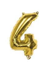 BOLAND Folieballon Cijfer 4 Goud 36 cm