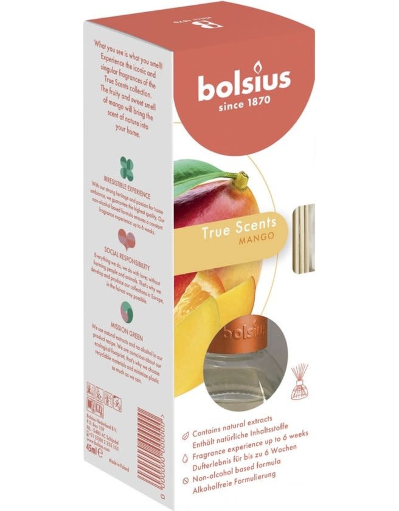 BOLSIUS Bolsius geurstokjes mango geurverspreider 45 ml True Scents