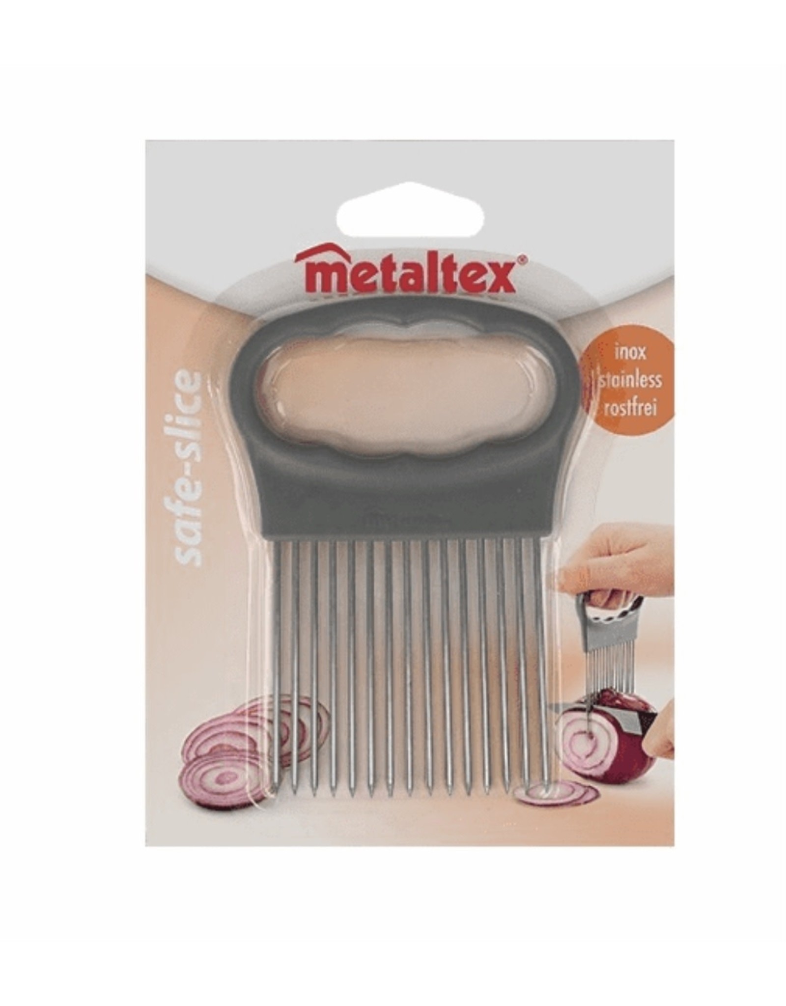 METALTEX Metaltex Snijhulp voor uien 11 x 7,8 x 0,8 cm grijs