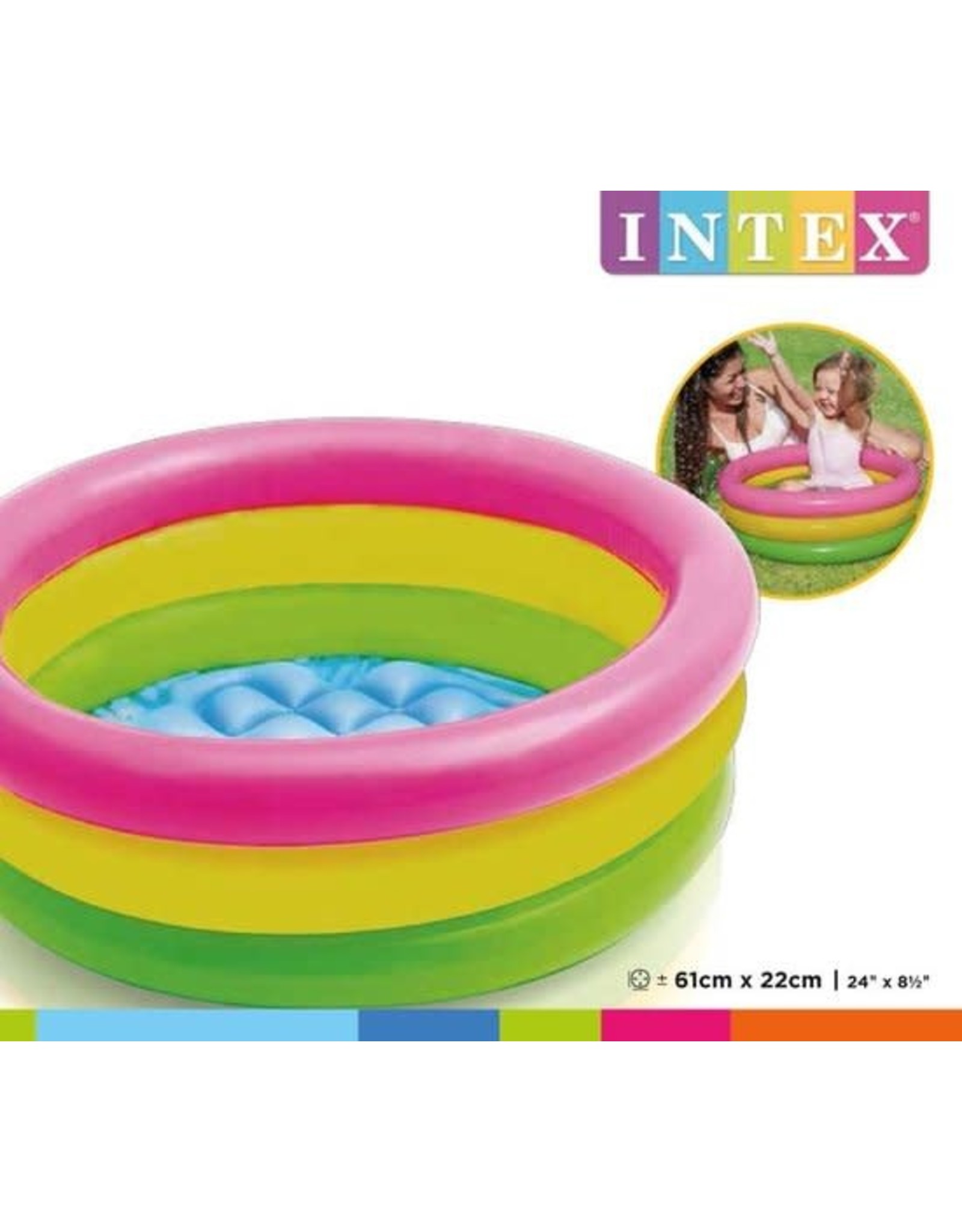 INTEX Intex Zwembad Sunset Glow 3-ring - Ø 61 x 22 cm - Rond