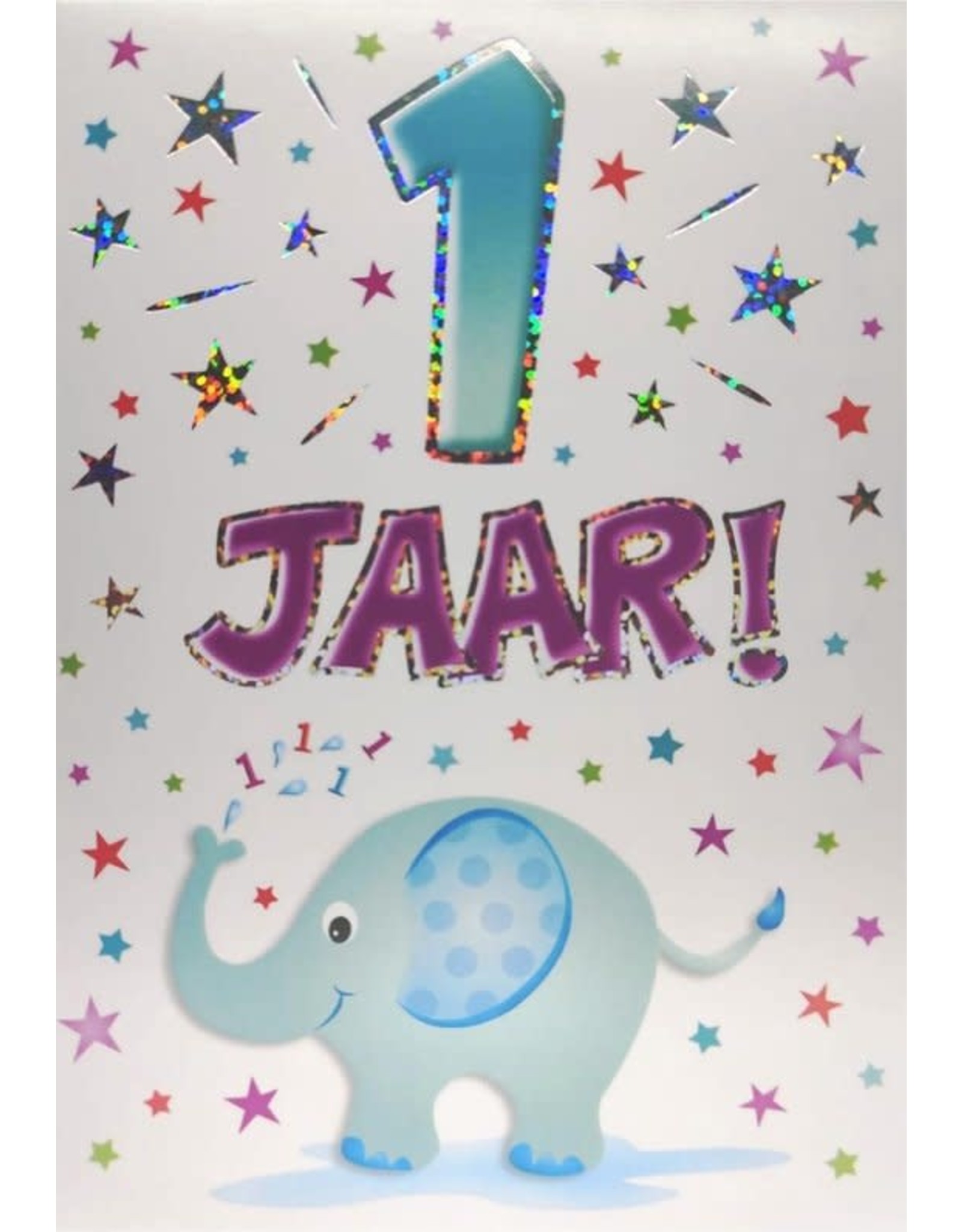 ARTIGE Verjaardagskaart 1 Jaar met tekst (17 x 11,5cm)