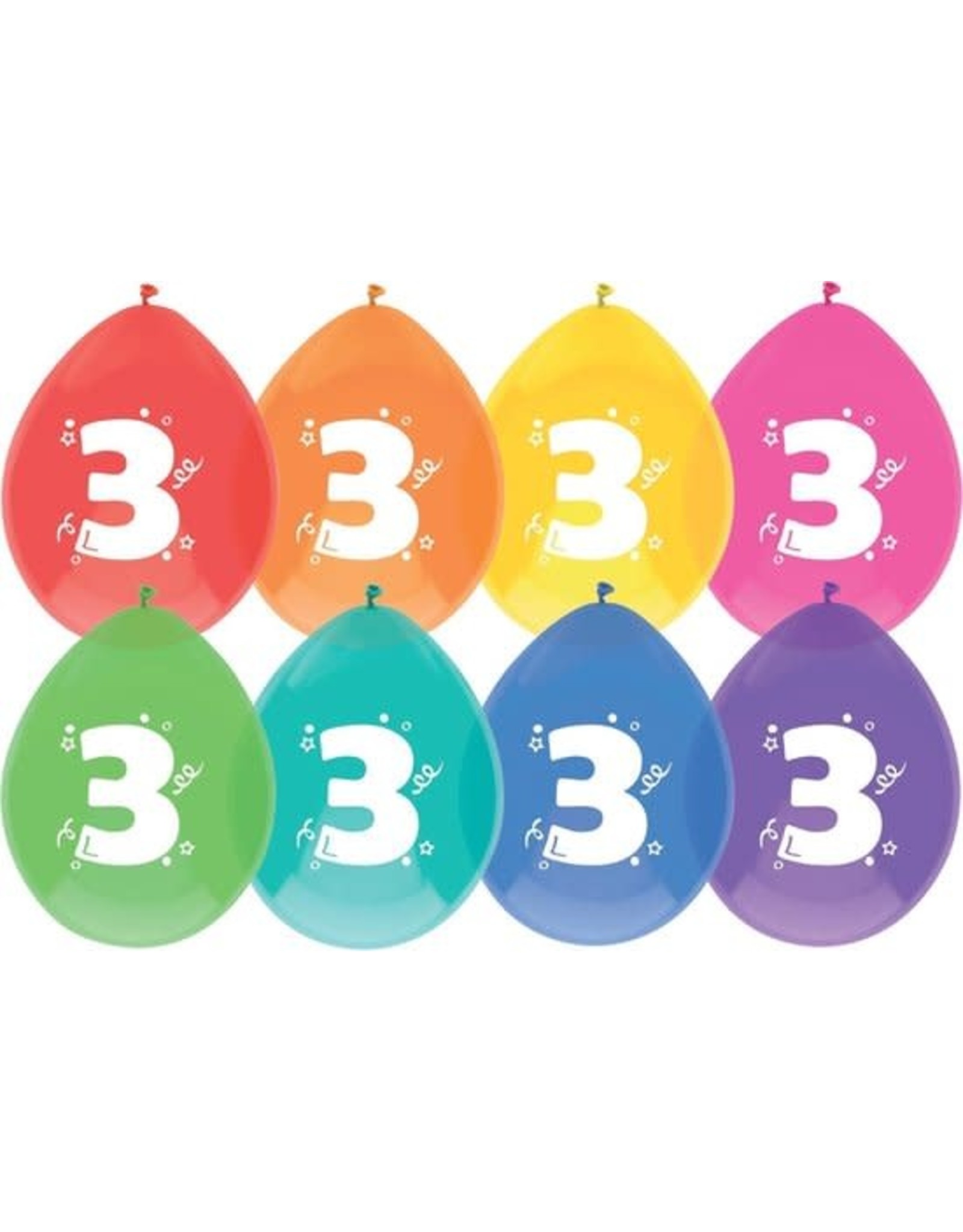 FOLAT Ballonnen 3 jaar | 8 stuks 30cm