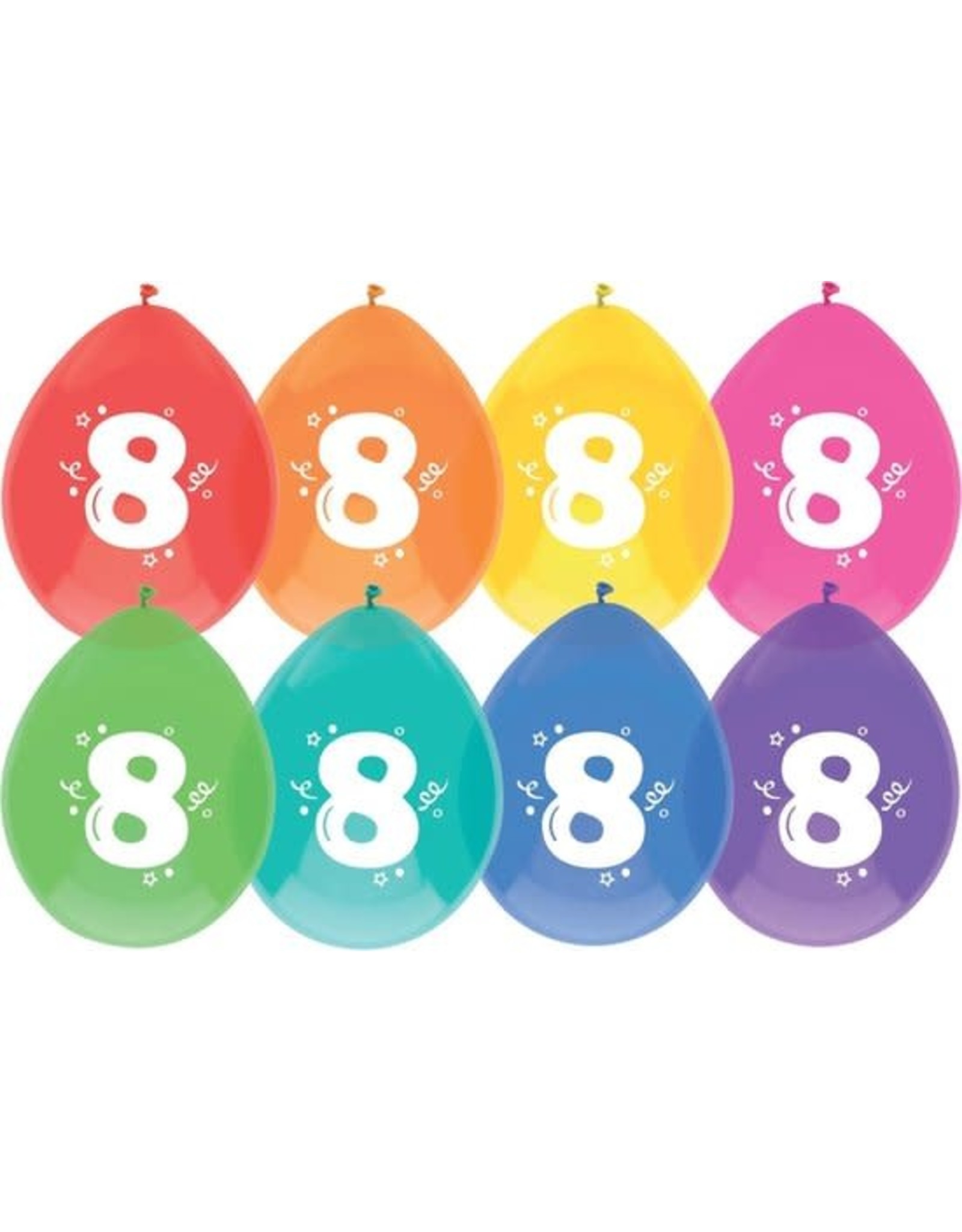 FOLAT Ballonnen 8 jaar | 8 stuks 30 cm