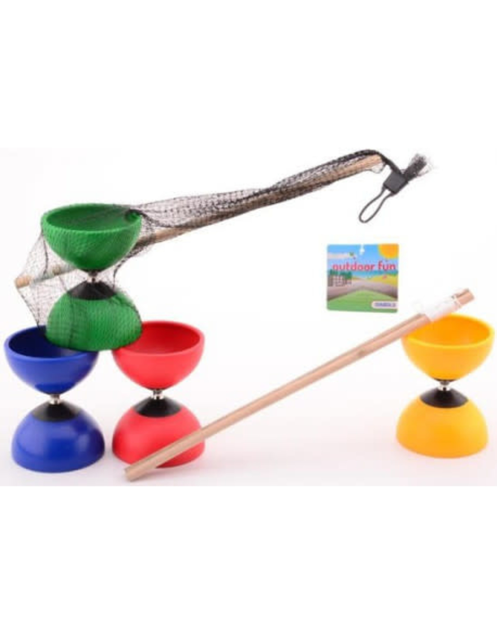 JOHNTOYS Diabolo Gekleurd met Houten Stokjes