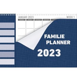 MGP CARDS MGPcards - Family planner XL 2023 - Week begint op Maandag - Blauw