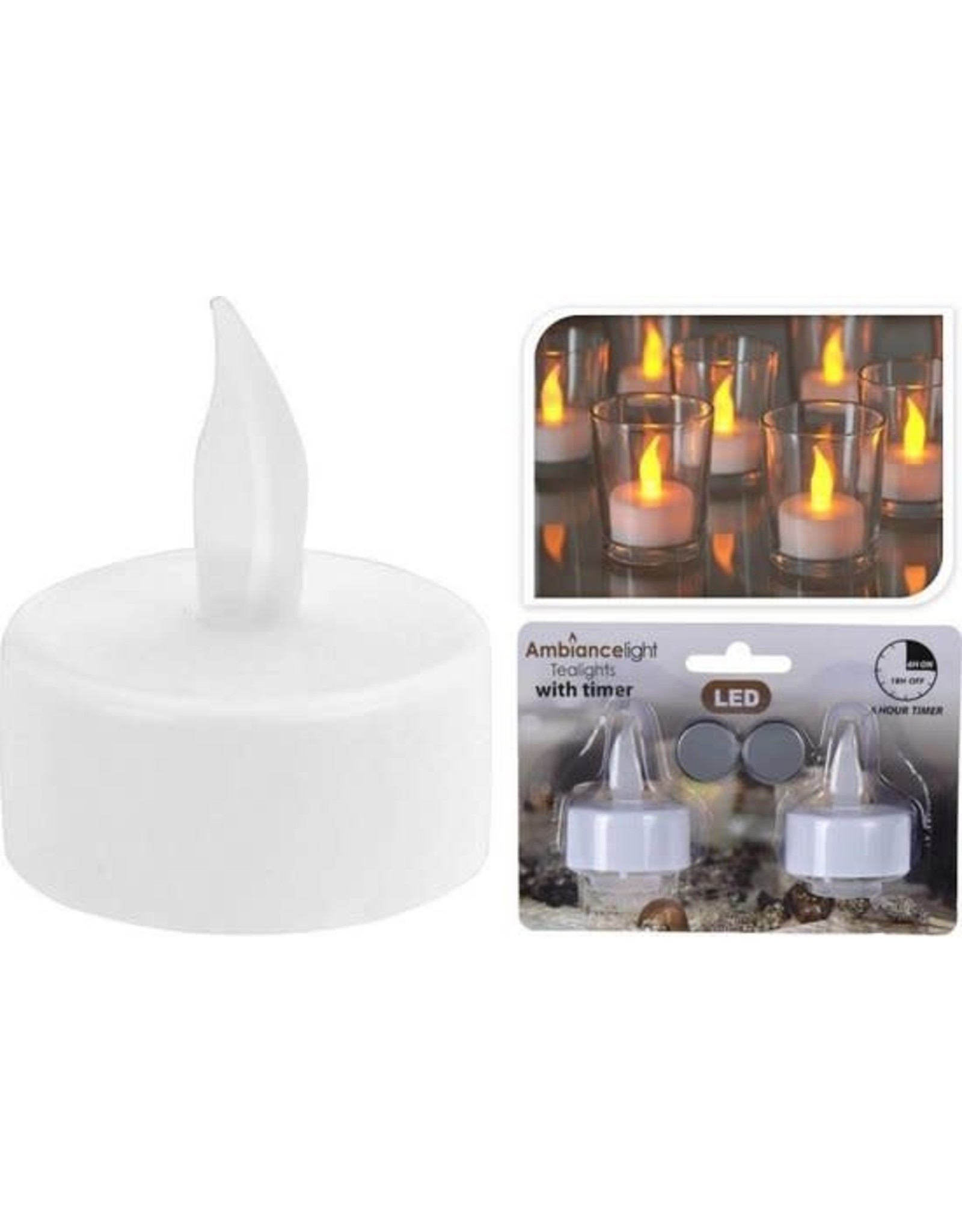 Theelicht LED Timer 2 stuks op kaart