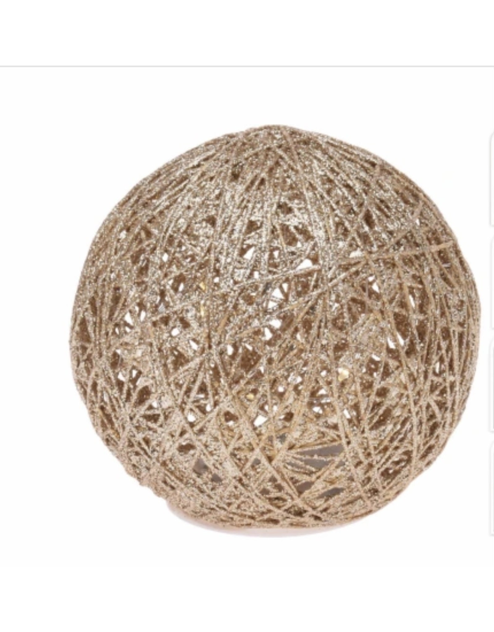 Deco Bal 20LED 20cm met glitter - Goud