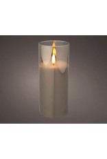 Lumineo LED kaars in glas incl. timer - 7.50x17.50cm