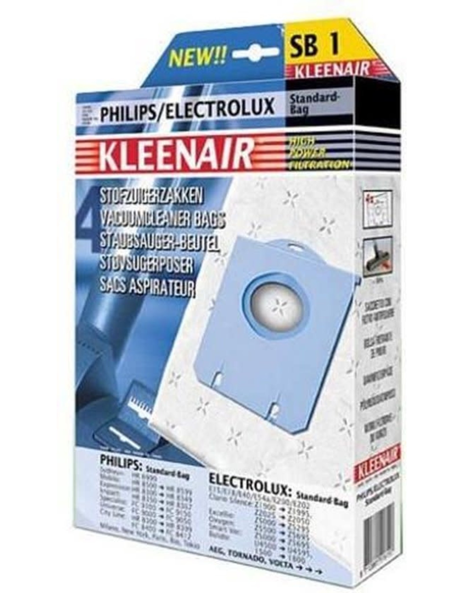 KLEENAIR Fevik  Stofzuigerzakken Philips Sb-1 Bls 4 stuks