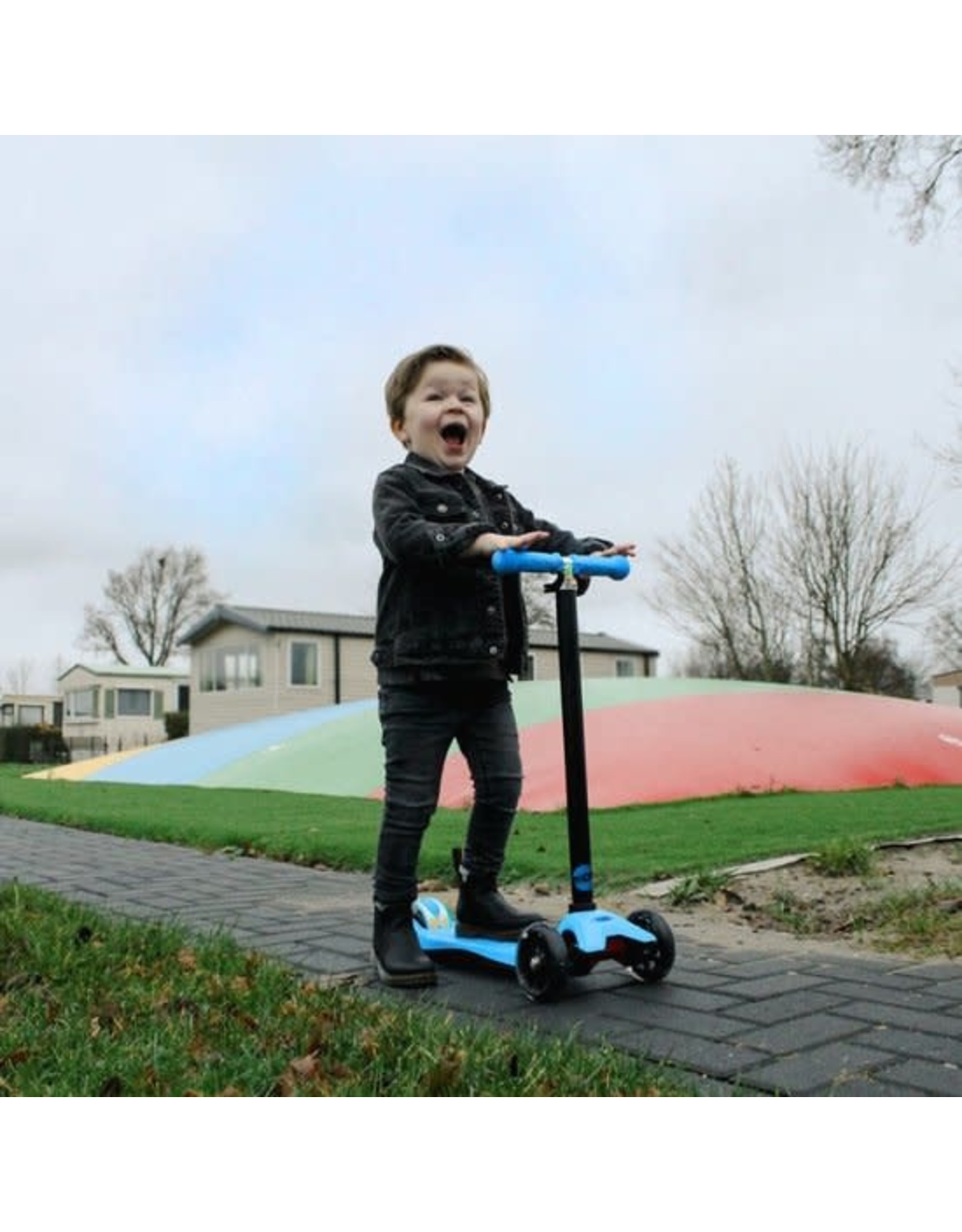 RIDD RiDD Kids Scooter - Stunt Scooter - Step - ABEC-7 - Vanaf 3 jaar - 2 Achterwielen met LED verlichting - RVS Rem - Blue - Blauw