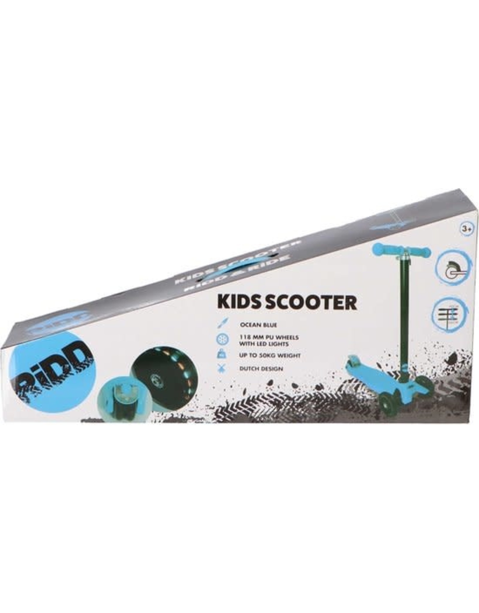 RIDD RiDD Kids Scooter - Stunt Scooter - Step - ABEC-7 - Vanaf 3 jaar - 2 Achterwielen met LED verlichting - RVS Rem - Blue - Blauw