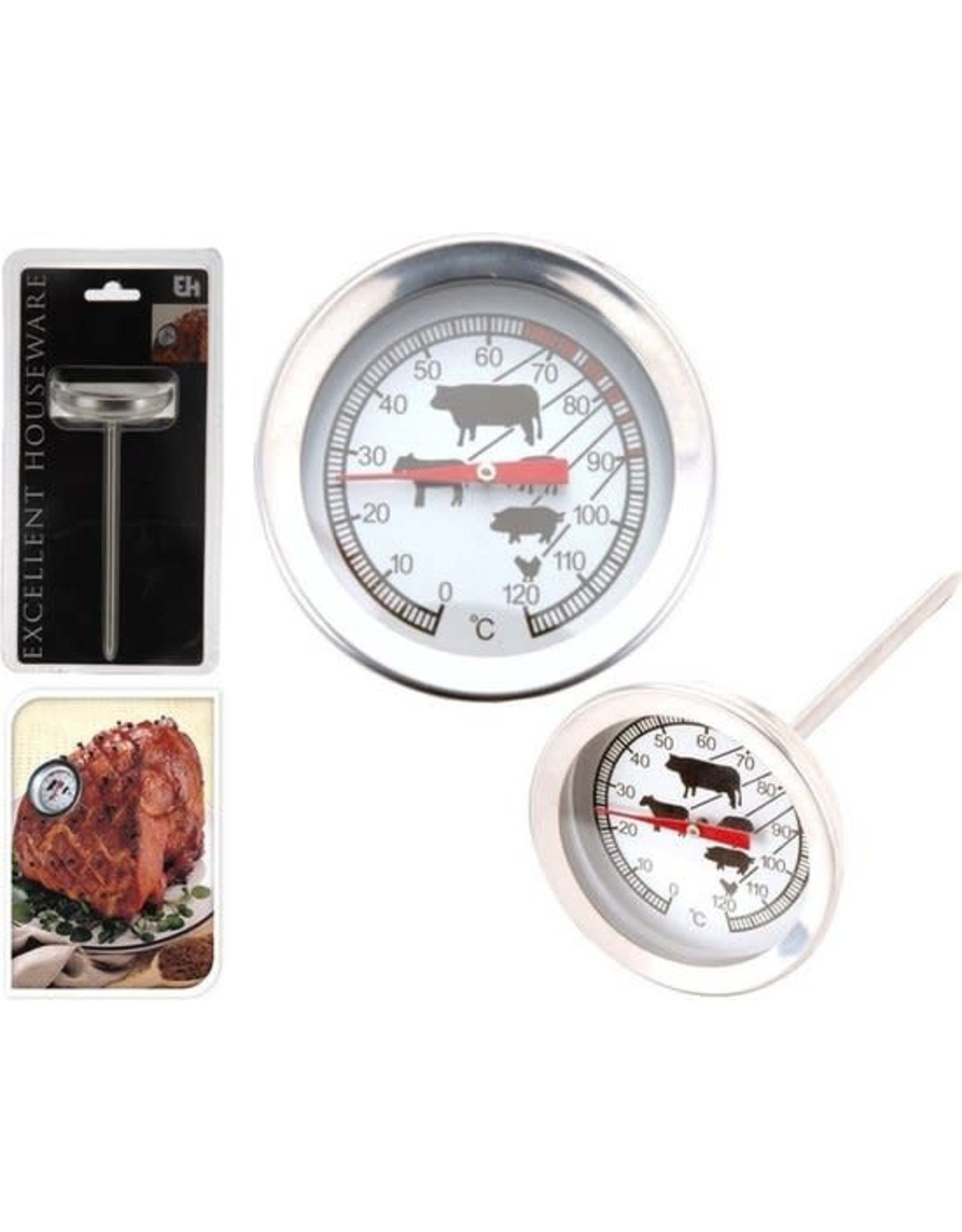 EXCELLENT HOUSEWARE Vleesthermometer rvs