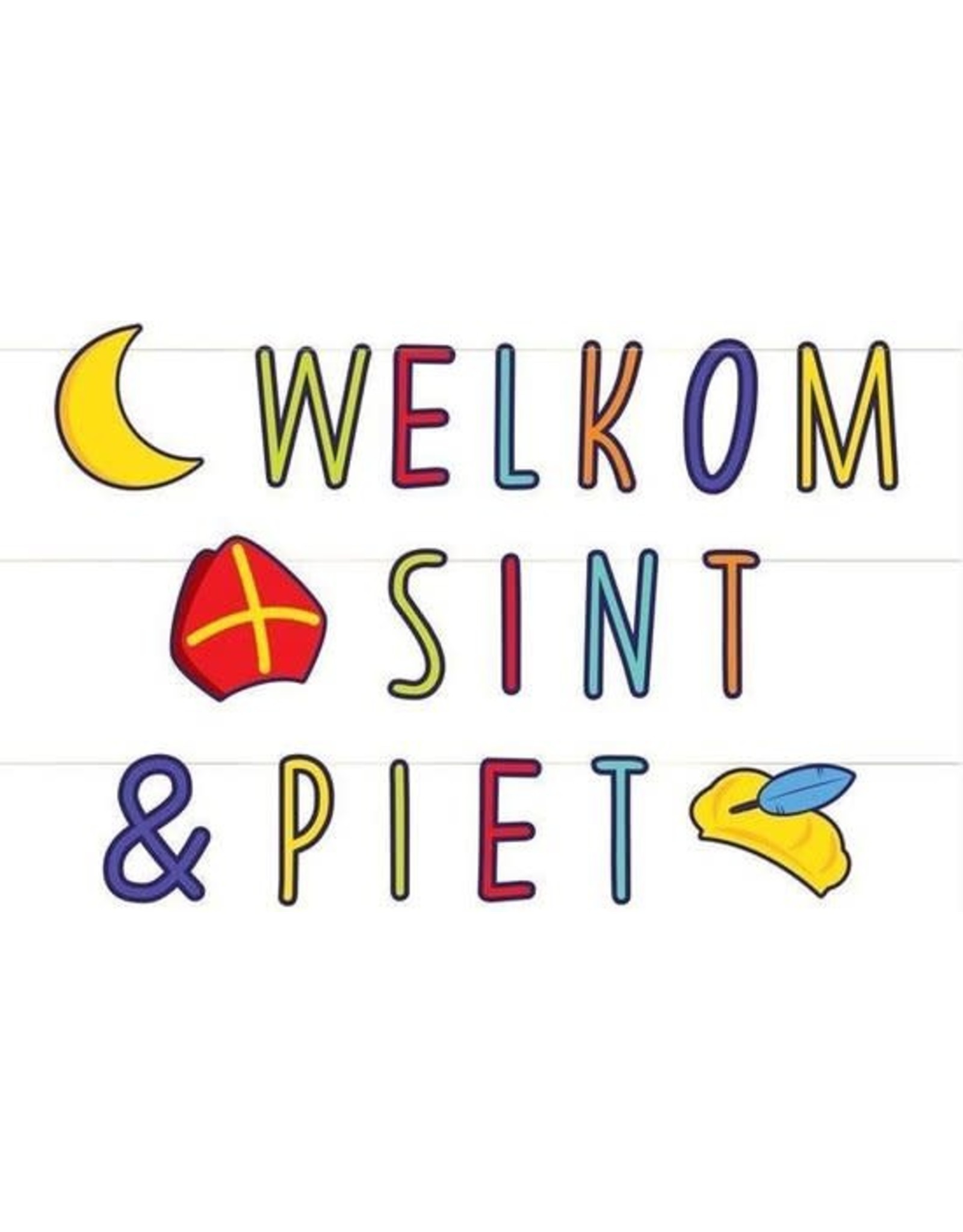 Haza Haza Original Letterslinger Welkom Sint En Piet 3 M Papier