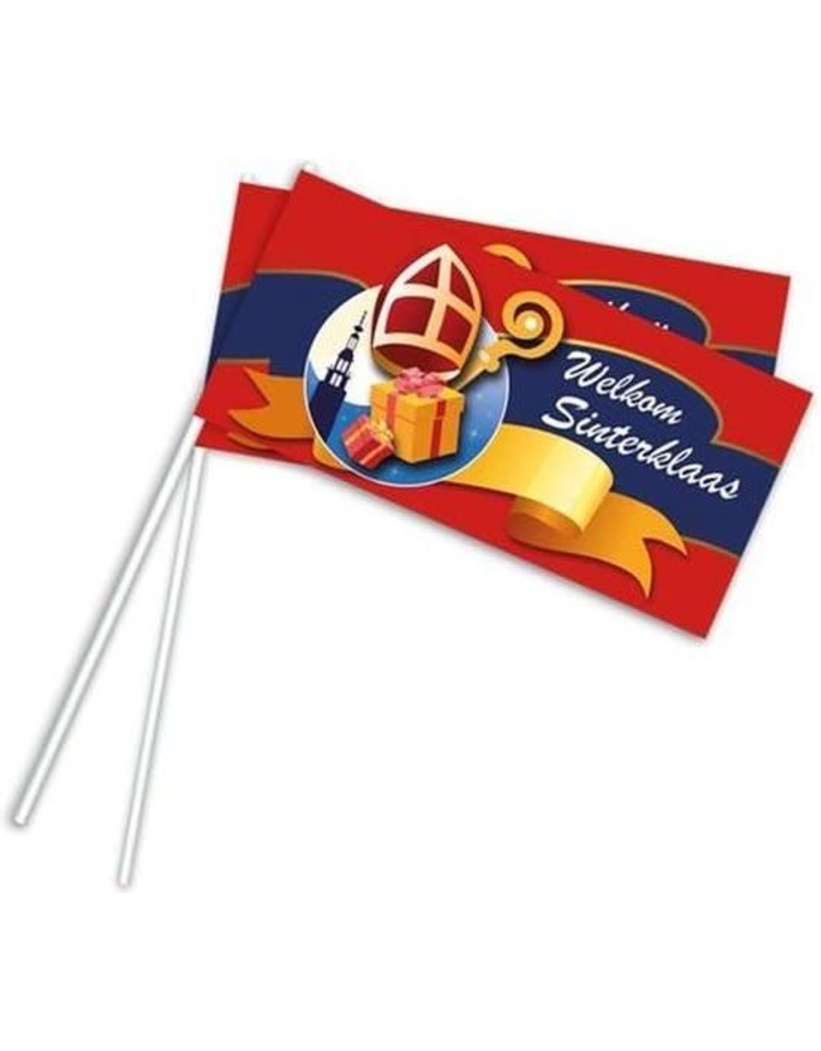 Haza Zwaaivlag Sinterklaas 22 X 12 Cm Papier Rood