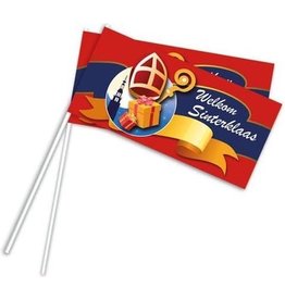 Haza Zwaaivlag Sinterklaas 22 X 12 Cm Papier Rood