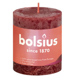 BOLSIUS Rustiek Stompkaars 80/68 Velvet Red