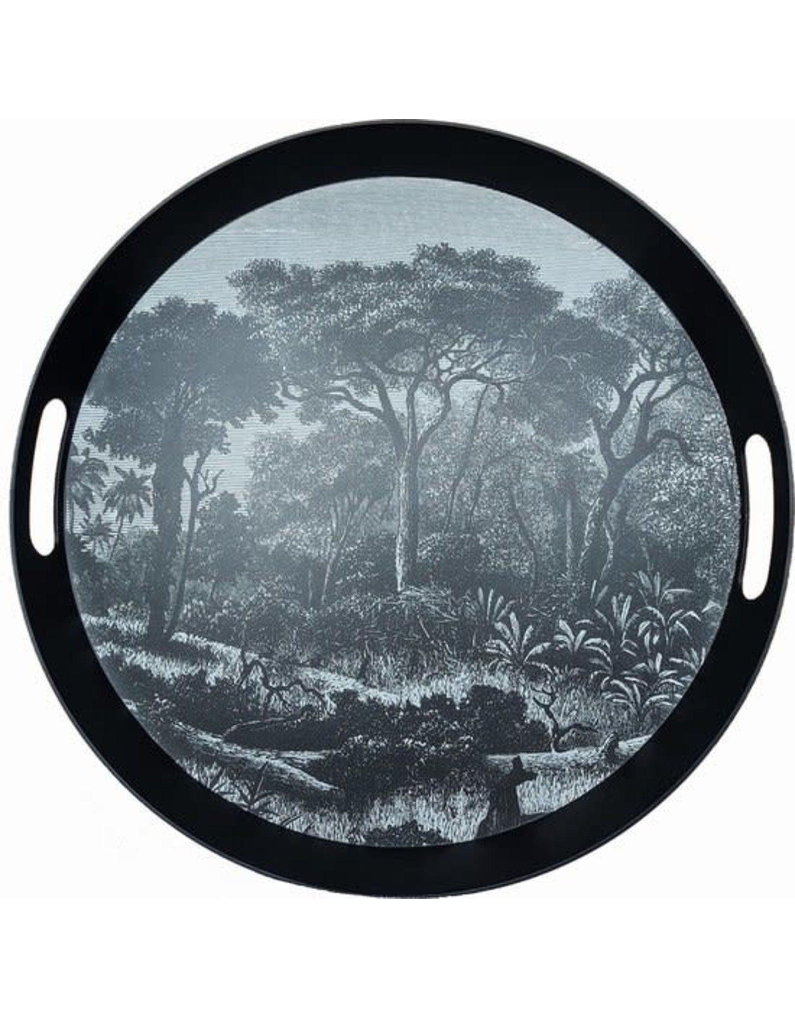 Home Deco Dienblad/Serveerblad  Melamine  Black Forest  38 cm  rond