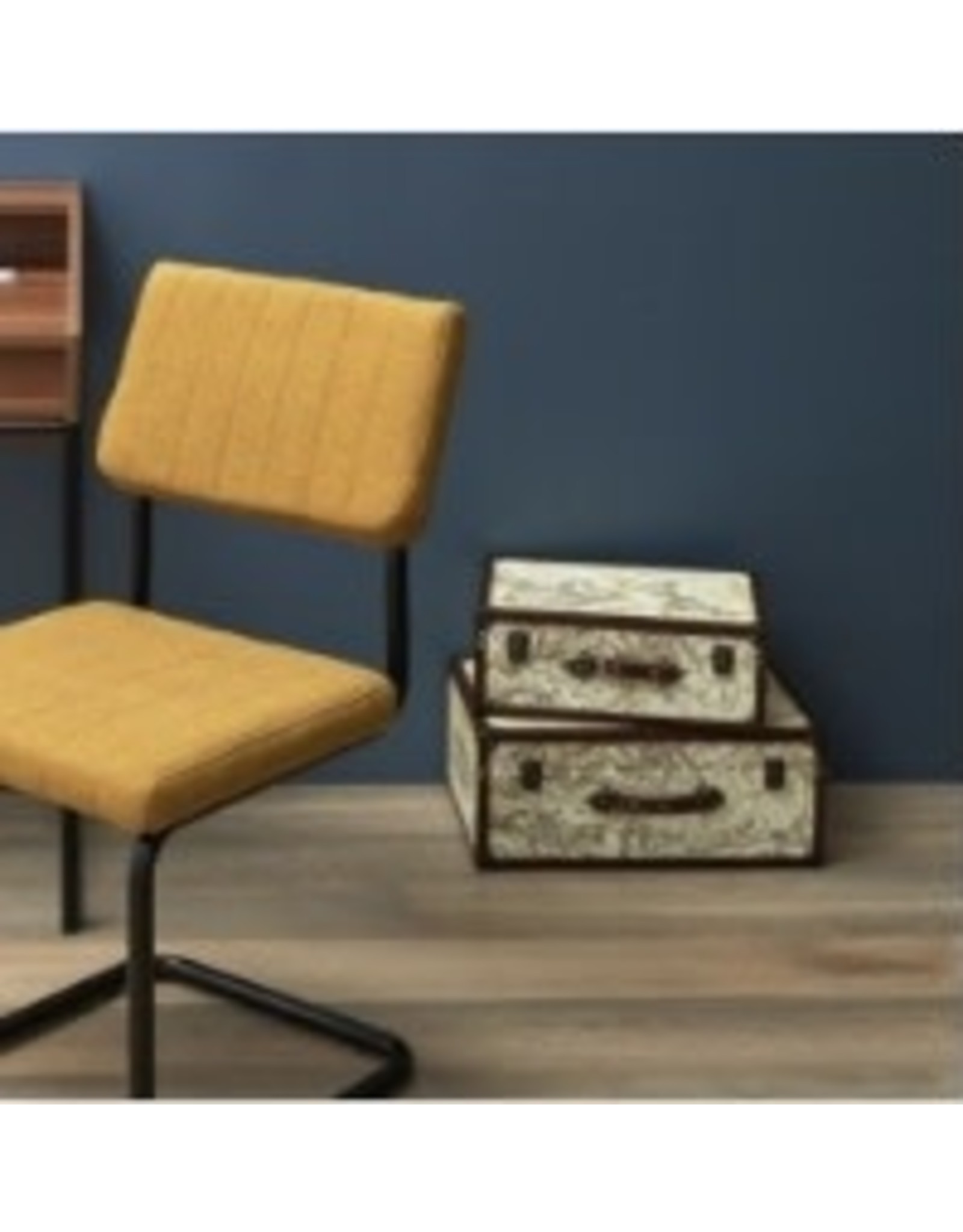 Home Deco Retro koffers wereldkaart set 2 stuks