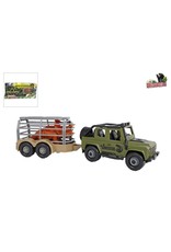 Dino World Dinoworld DIY 4x4 auto met trailer 33cm