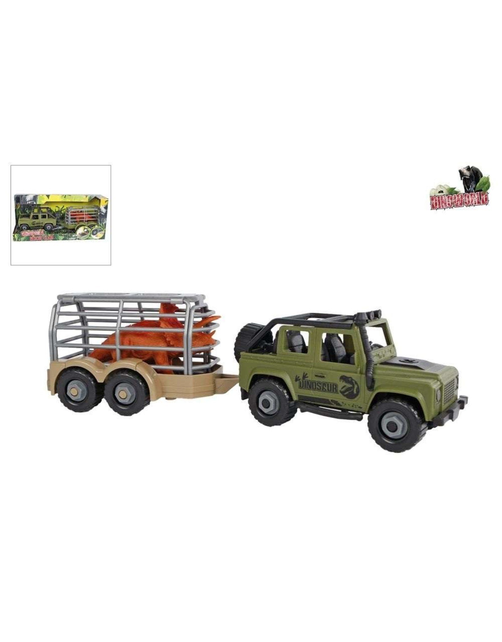 Dino World Dinoworld DIY 4x4 auto met trailer 33cm