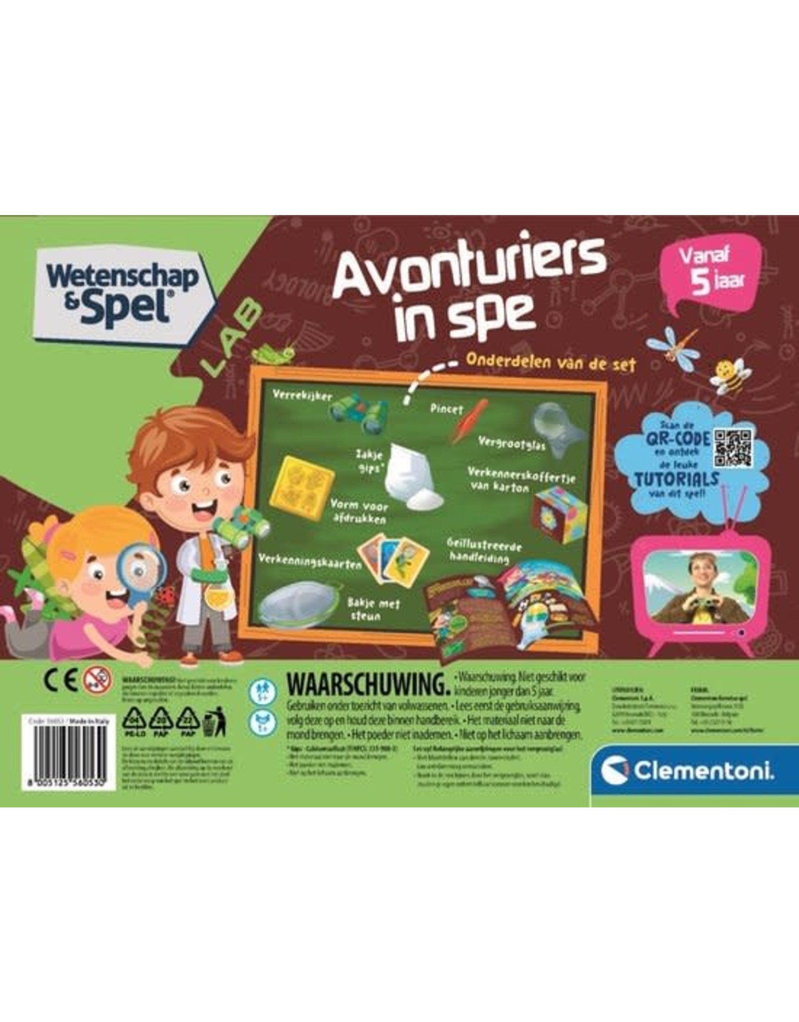 CLEMENTONI Clementoni Wetenschap & Spel - Junior Avonturier, Experimenteerset, 6+ jaar - 56053