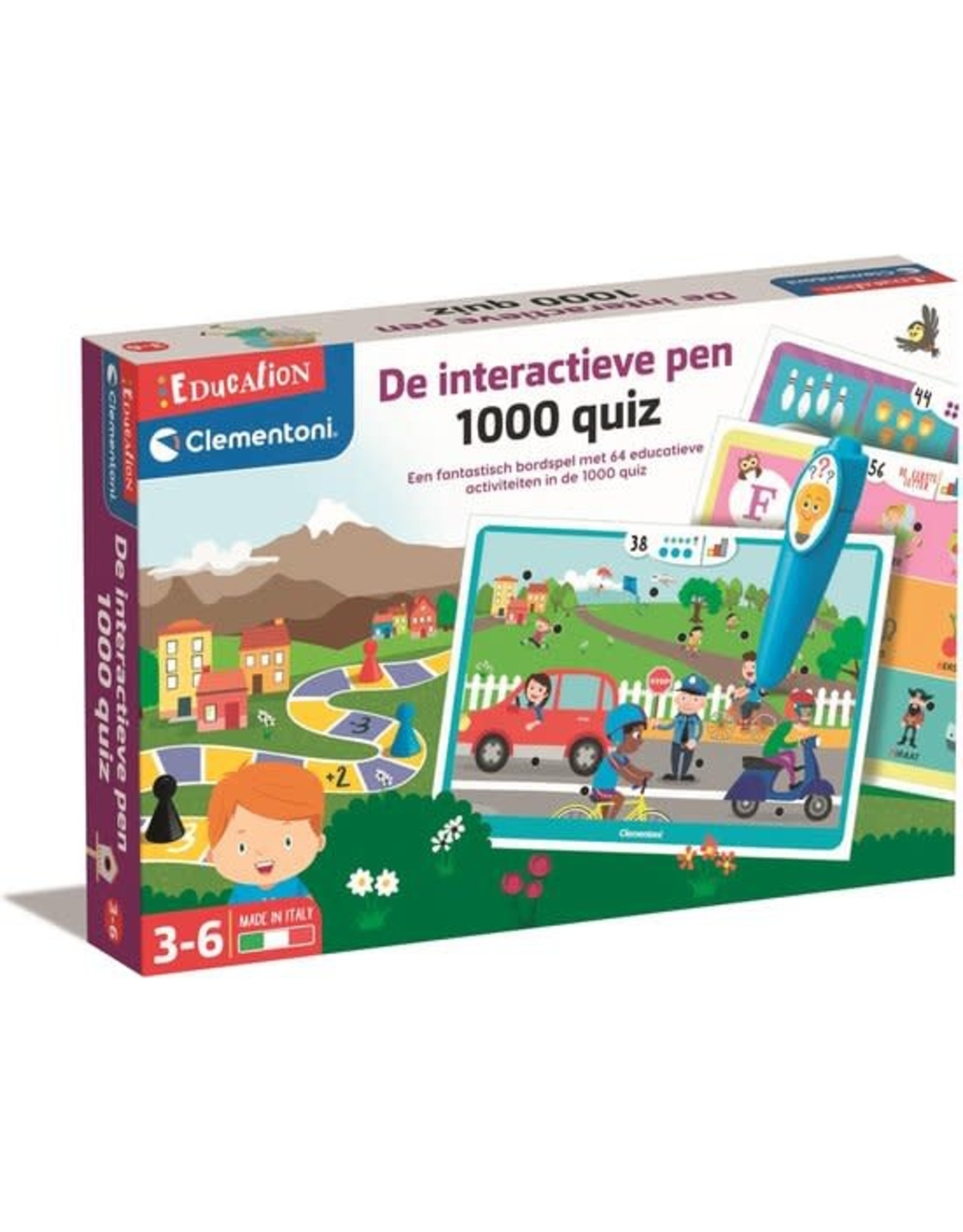 CLEMENTONI Education Clementoni - Interactieve Pen 1000 Quiz - Met Bordspel - Educatief Speelgoed 3-6 Jaar