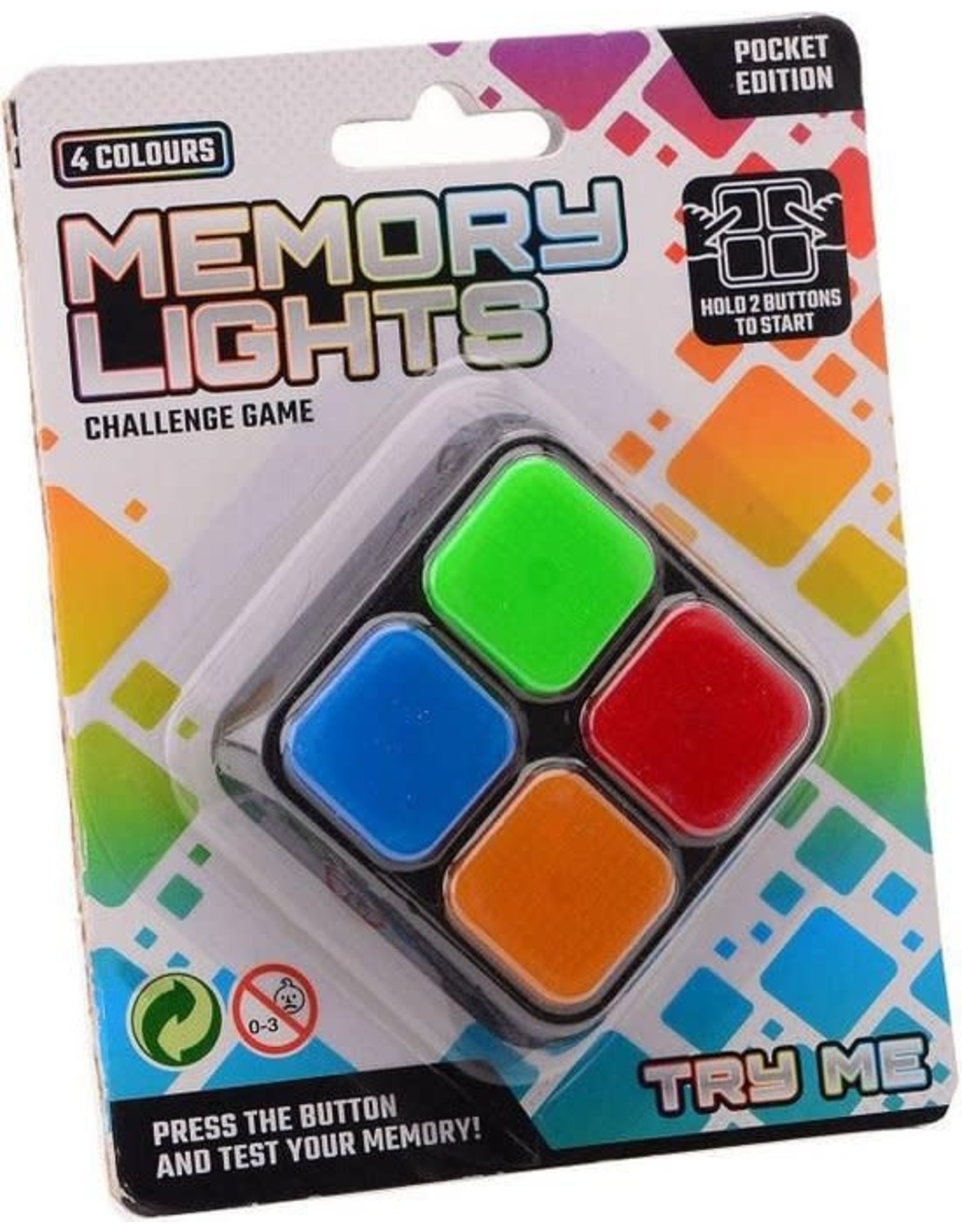 JOHNTOYS Memory Lights pocket editie -Johntoy Memory Lights Pocket Editie Met Licht En Geluid 5 Cm