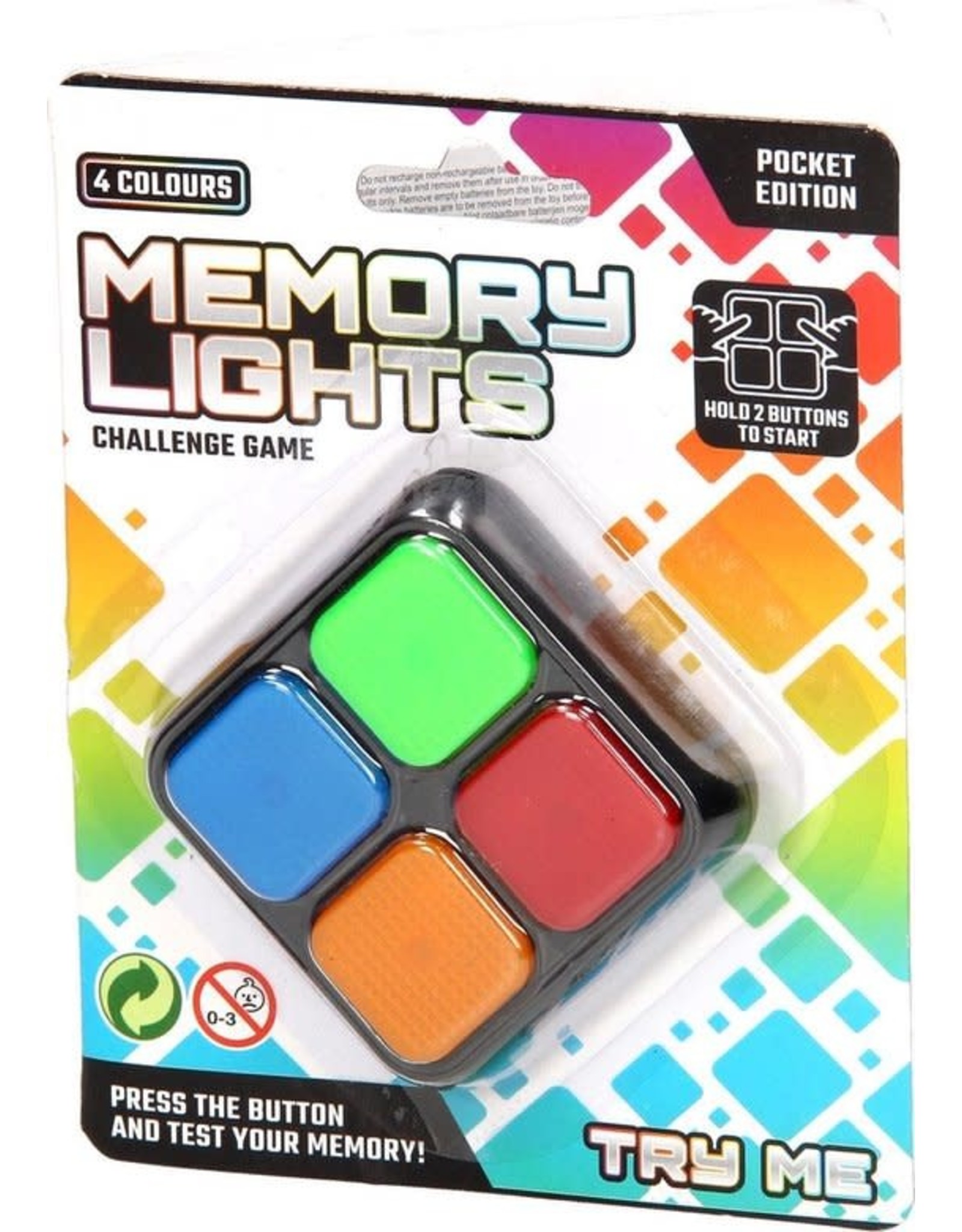 JOHNTOYS Memory Lights pocket editie -Johntoy Memory Lights Pocket Editie Met Licht En Geluid 5 Cm