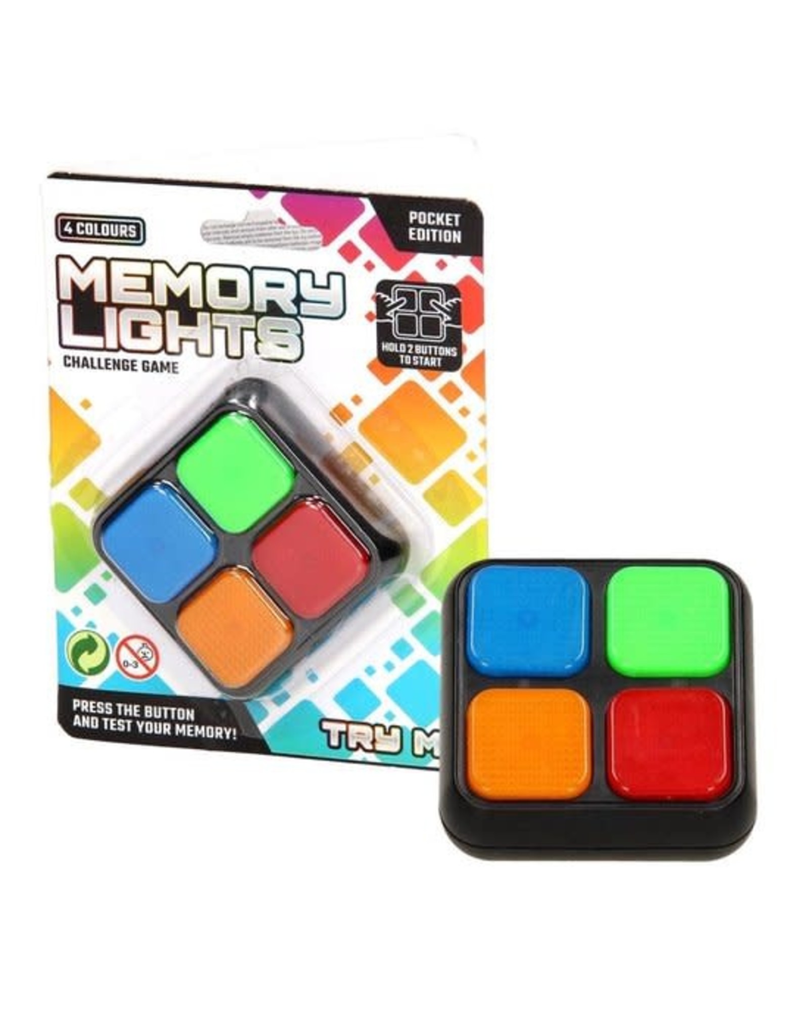 JOHNTOYS Memory Lights pocket editie -Johntoy Memory Lights Pocket Editie Met Licht En Geluid 5 Cm